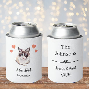Snowshoe Cat Pet Wedding Can Cooler Favour