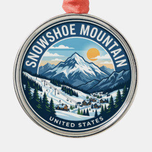 Snowshoe Mountain West Virginia Metal Tree Decoration