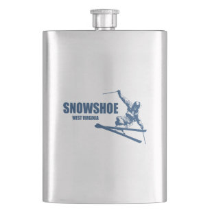 Snowshoe Mountain West Virginia Skier Hip Flask