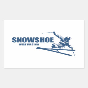 Snowshoe Mountain West Virginia Skier Rectangular Sticker