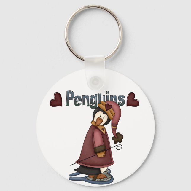Snowshoe Penguin T-shirts and Gifts Key Ring (Front)