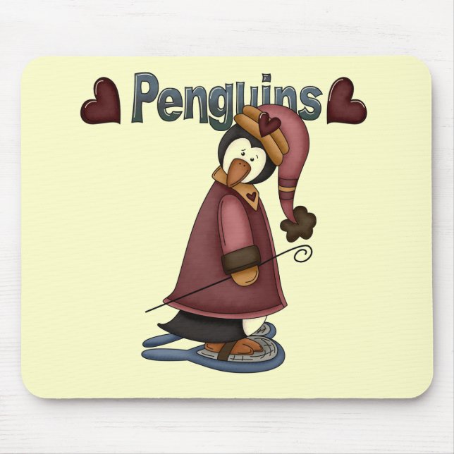 Snowshoe Penguin T-shirts and Gifts Mouse Mat (Front)