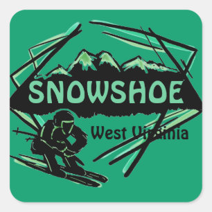 Snowshoe West Virginia green ski logo stickers
