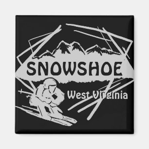 Snowshoe West Virginia grey black ski logo magnet