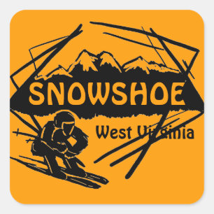 Snowshoe West Virginia orange ski logo stickers