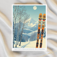 Snowshoe West Virginia USA ski vacation Postcard