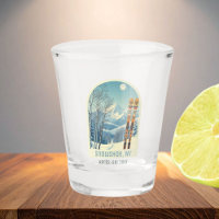 Snowshoe West Virginia USA vacation ski shotglass