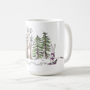 Snowshoeing Bunny Mug