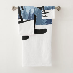 Snowshoeing Design Bath Towel Set