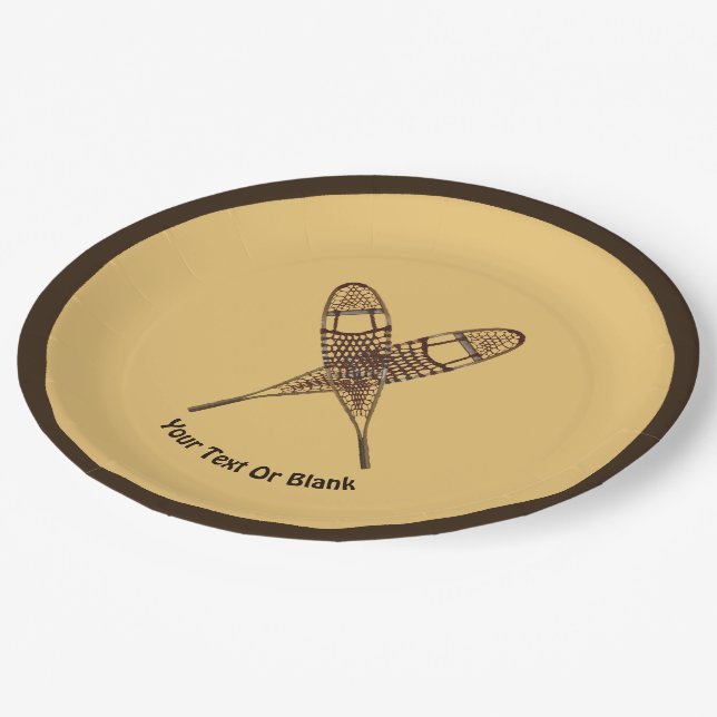Snowshoes Paper Plate (Angled)