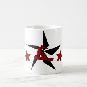 snowSTARz. maroon boarder. Coffee Mug