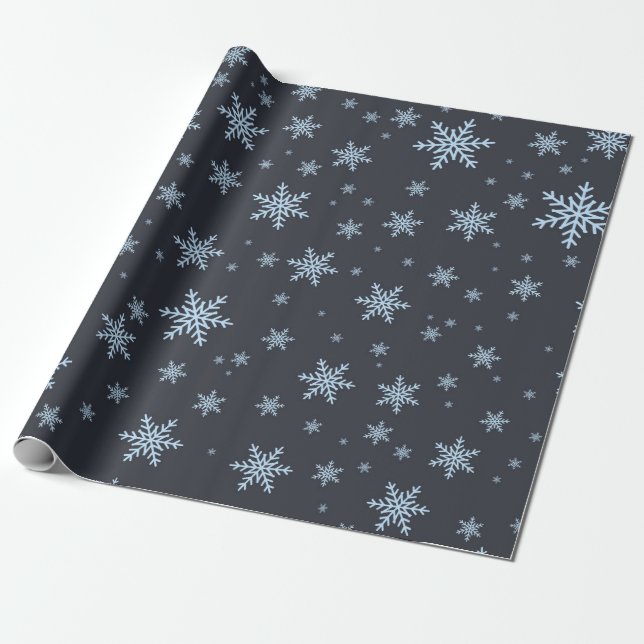 Snowstorm at Night Wrapping Paper (Unrolled)