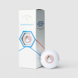 Snowwoman pink Callaway Supersoft golf balls 3 pk