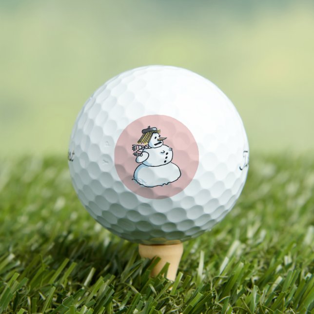 Snowwoman pink Titleist Pro V1 golf balls 12 pk (Insitu Tee)