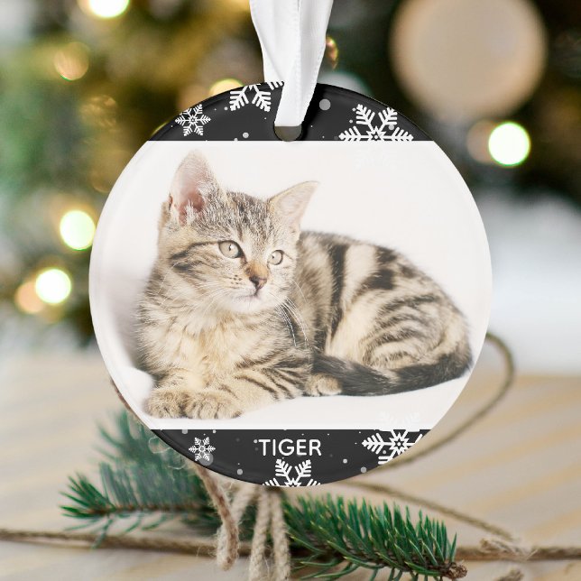 Snowy 2 Pets Photo and Name/s Christmas Cat Ornament (Creator Uploaded)