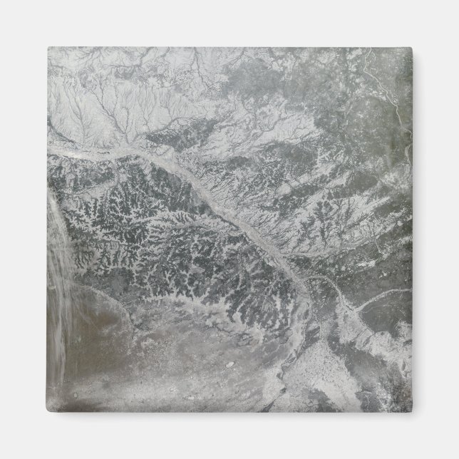 Snowy and hazy central Russia showing the Ob Ri Magnet (Front)