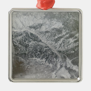 Snowy and hazy central Russia showing the Ob Ri Metal Tree Decoration