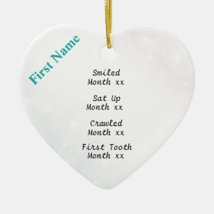 Snowy Baby's First Christmas Milestone Ornament
