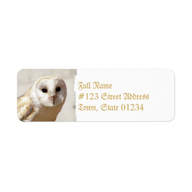 Snowy Barn Owl Address Labels (Front)