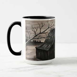 Snowy Barn Scene Mug
