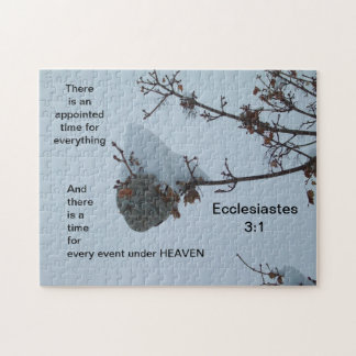 Snowy Bee hive and verse Jigsaw Puzzle