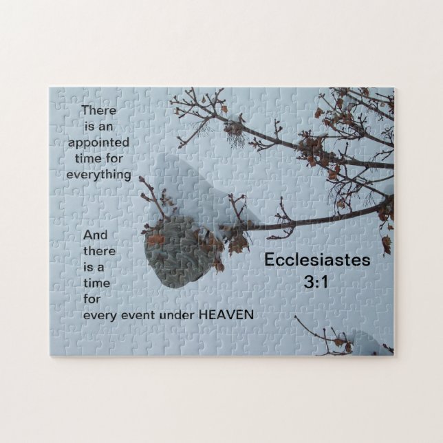 Snowy Bee hive and verse Jigsaw Puzzle (Horizontal)