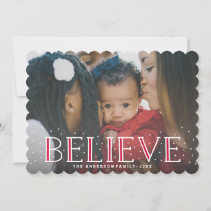 Snowy Believe Holiday Photo Card