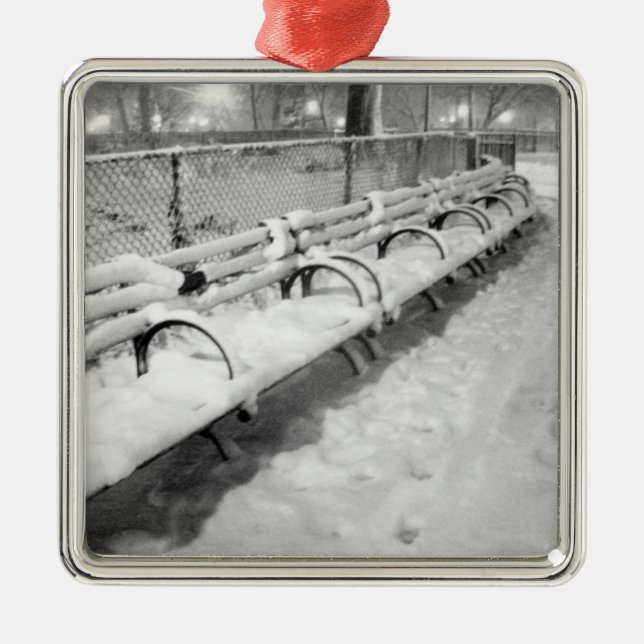 'Snowy Benches' Ornament (Front)