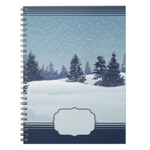 Snowy Blue Landscape Notebook
