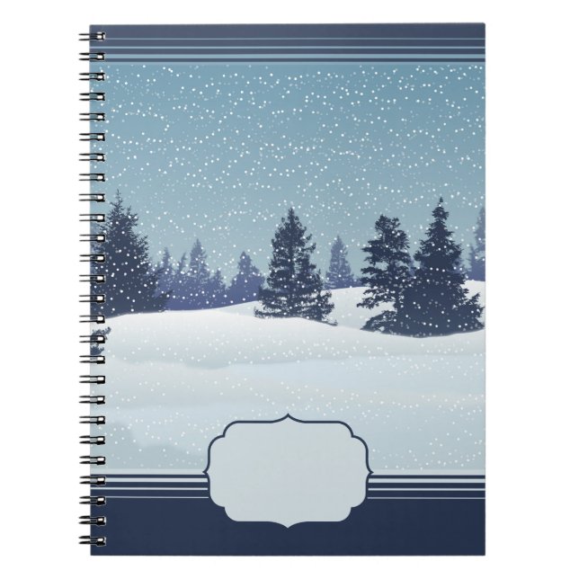 Snowy Blue Landscape Notebook (Front)