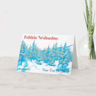 Snowy Blue Trees - Fröhliche Weihnachten Card