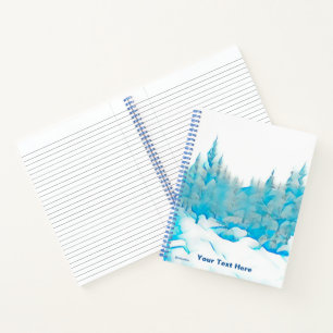 Snowy Blue Trees Notebook