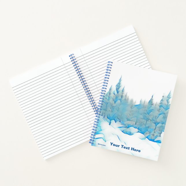 Snowy Blue Trees Notebook (Inside)