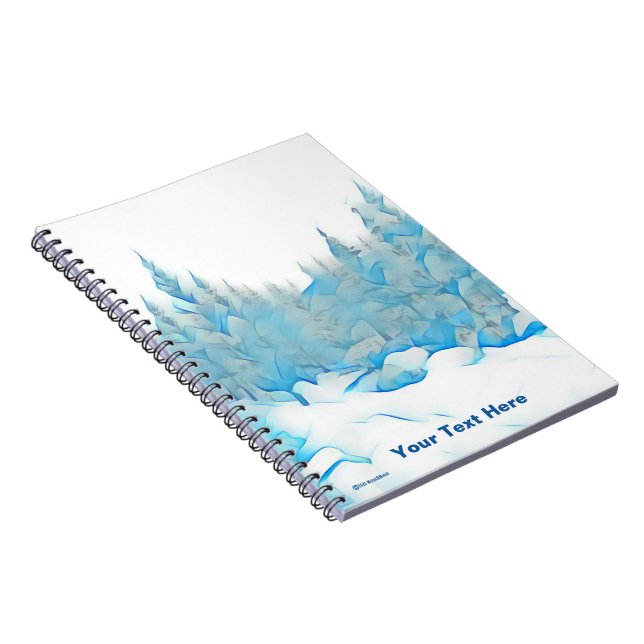 Snowy Blue Trees Notebook (Right Side)