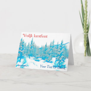 Snowy Blue Trees - Vrolijk kerstfeest Card