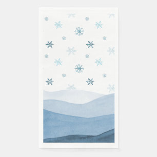 Snowy Blue Winter Guest Towel Napkin