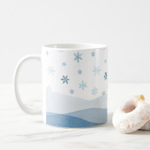 Snowy Blue Winter Landscape Mug