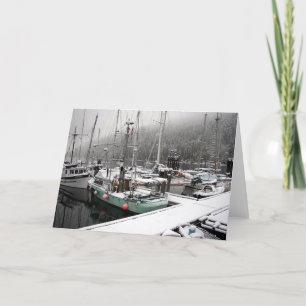 Snowy Boats - card