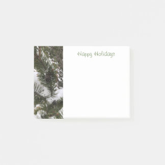 Snowy Branches and Pine Cones Post-It® Notes