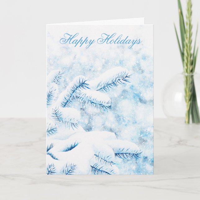 Snowy Branches Holiday Card (Front)