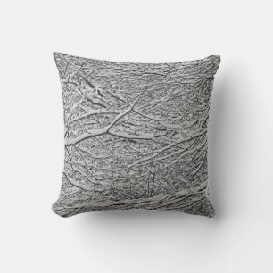 Snowy Branches Throw Pillow