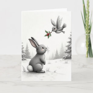 Snowy Bunny Christmas Card