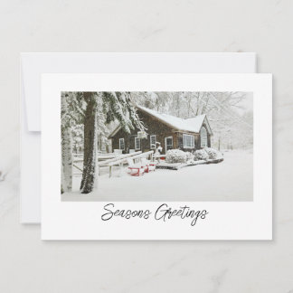 Snowy Cabin Christmas Card