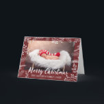 Snowy Chalk Branches Color Editable Photo Holiday Card<br><div class="desc">Color editable background with hand drawn chalk branches and snow,  "Merry Christmas" script in white,  folded photo greeting card.</div>