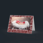 Snowy Chalk Branches Color Editable Photo Holiday Card<br><div class="desc">Color editable background with hand drawn chalk branches and snow,  "Merry Christmas" script in white,  folded photo greeting card.</div>