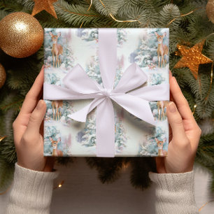 Snowy Christmas Deer Wrapping Paper