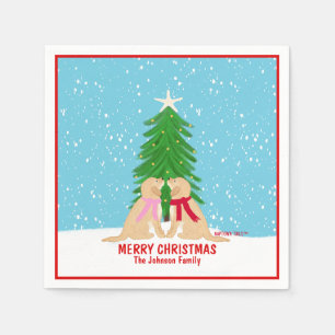 Snowy Christmas Dogs Personalised Napkins