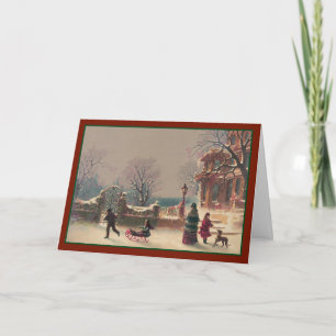 Snowy Christmas Eve - Vintage Card