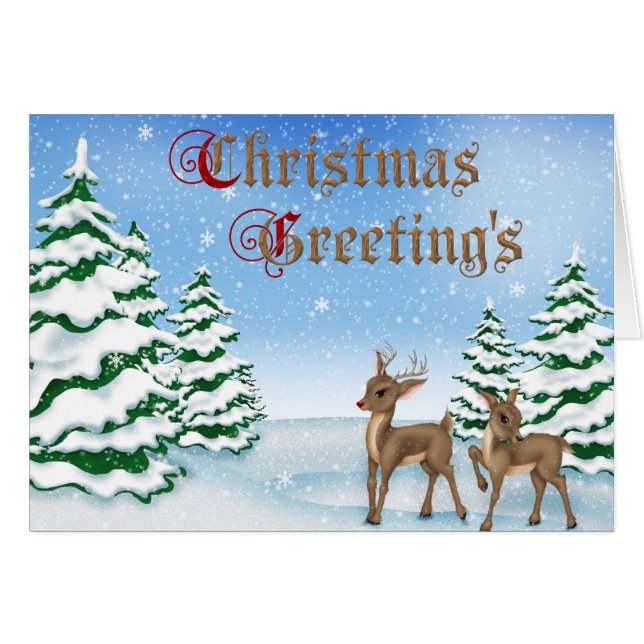 Snowy Christmas Greetings (Front Horizontal)