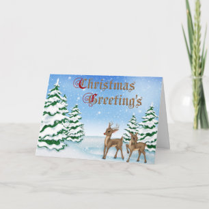 Snowy Christmas Greetings Holiday Card